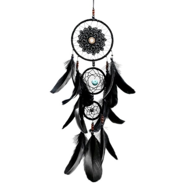 Black Feather Crafts Dreamcatcher Wind Chimes Indian Style For Discount