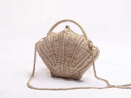 Cute Rattan Clam Shell Woven Straw Purse Shoulder Bag For Discount