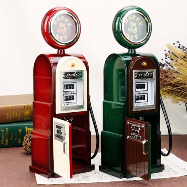 Retro Simulation Fuel Tanker Model Hand Crank Music Box Online Sale