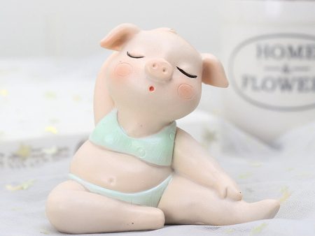 Cute Yoga Pig Resin Crafts Small Ornaments Decoration Online now