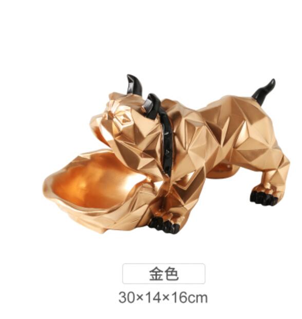 Geometric Bulldog Mouth Open Resin Sculpture statue Home Decoration For Cheap