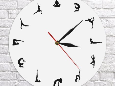 Yoga Poses Positions Wall Clock Yoga Wall Decor Gift on Sale