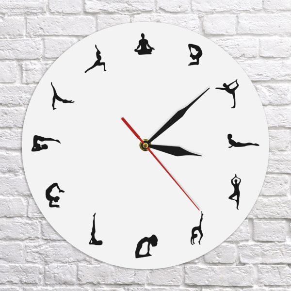 Yoga Poses Positions Wall Clock Yoga Wall Decor Gift on Sale