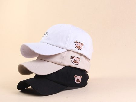 Cute Pig Embroidery Adjustable Snapback Baseball Cap Hat Discount