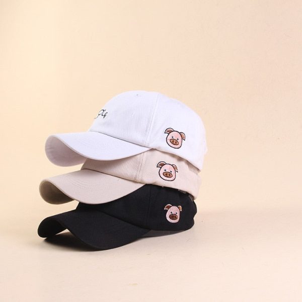 Cute Pig Embroidery Adjustable Snapback Baseball Cap Hat Discount