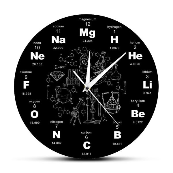 Periodic Table Of Chemical Elements Wall Clock For Discount