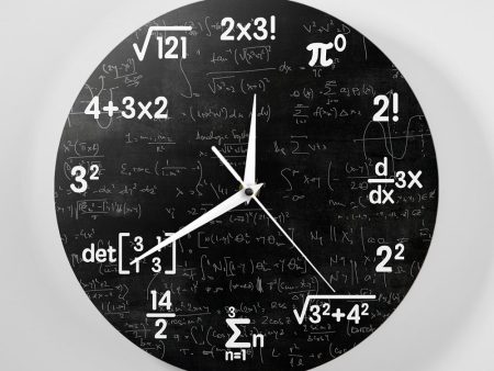 Math Equations and Notations Mathematics Chalkboard Wall Clock For Sale