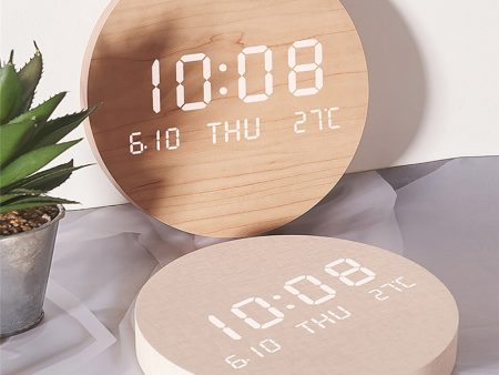 Multi-function LED Display Digital Wooden Wall Clock Online Hot Sale