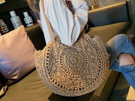 Bohemian Rattan Straw Round  Totes Bags Handbags Large Capacity Online Hot Sale