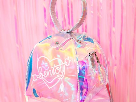 Laser Hologram Transparent PVC Box Handbag Silver Strap Crossbody Bag Fashion