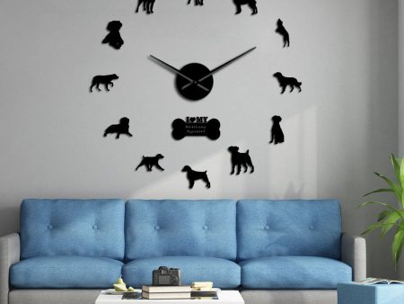 Brittany Spaniel Large Frameless DIY Wall Clock Dog Lover Gift Online Hot Sale