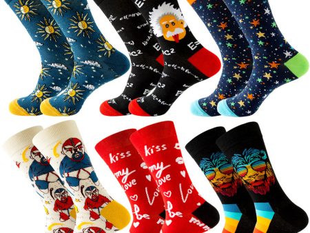 Wholesale 20pcs Celebrity Men s Socks Stars Women s Socks Animals Mid-tube Socks Mexican Tide Valentine s Day Socks Online Sale