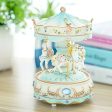 Resin Carousel Flashing LED Light Figurines Music Box Cheap