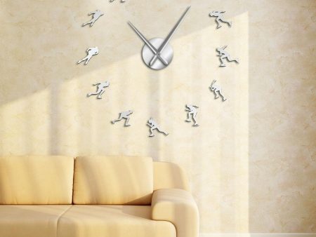 Winter Sport Ice Speed Skating Large Frameless DIY Wall Clock Sale