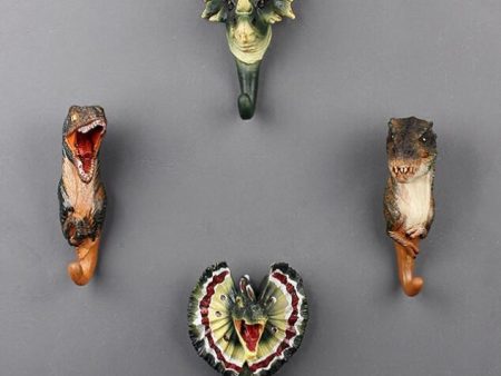 Jurassic Dinosaur Head Resin Coat Wall Hanging Hook Supply