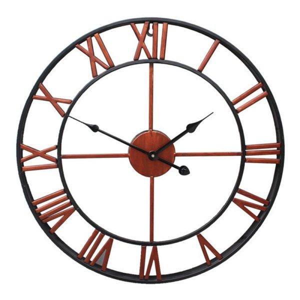 Retro Roman Number Large Metal Wall Clock Wall Decoration Supply