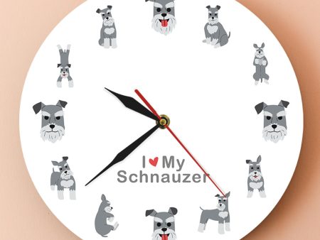 Cartoon I Love Schauzer Wall Clock Watch Hot on Sale