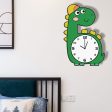 Cartoon Long Neck Dinosaur Brachiosaurus Silent Movement Wall Clock For Children Kids Bedroom Discount