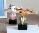 Deer  Rabbit Animal ResinGlasses Stand Home Decor Gift on Sale