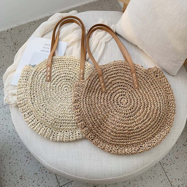 Bohemian Rattan Straw Round  Totes Bags Handbags Large Capacity Online Hot Sale