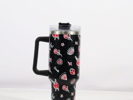 Wholesale Valentine s Day Limited Ice Cup 40oz Car Cup with Straw Thermos Cup Double-layer Stainless Steel High-value Cheap