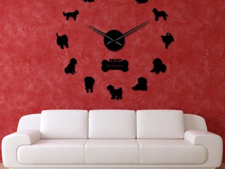 Cava Doodle Cavapoo Dog Large Frameless DIY Wall Clock Online Hot Sale