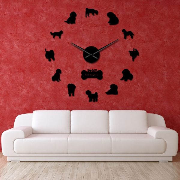 Cava Doodle Cavapoo Dog Large Frameless DIY Wall Clock Online Hot Sale