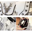 Gothic Reindeer Rivet Leather Handbag Purse Bag with Tassel Online Hot Sale