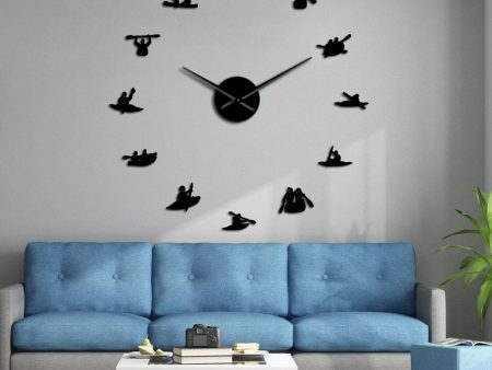 Canoeing Rafting Kayaking Large Frameless DIY Wall Clock on Sale