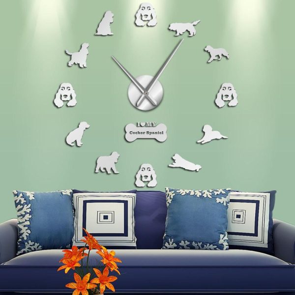 Cocker Spaniels Large Frameless DIY Wall Clock Discount