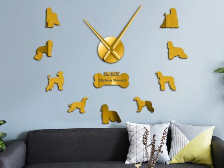 Afghan Hound Dog Lovers Large Frameless DIY Wall Clock Gift Fashion