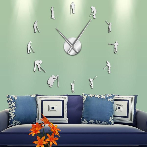 Pro Golfers Golfing Large Frameless DIY Wall Clock Golf Lover Gift on Sale