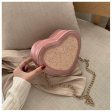 Sequins Patent Leather Heart Design Purses Handbag For Discount