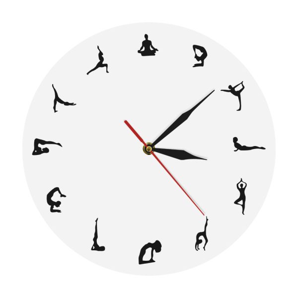 Yoga Poses Positions Wall Clock Yoga Wall Decor Gift on Sale