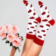 Wholesale 10pcs Valentine s Day Color Blocking Mid-calf Socks Love Heart Design Cotton Sports Leisure Online now