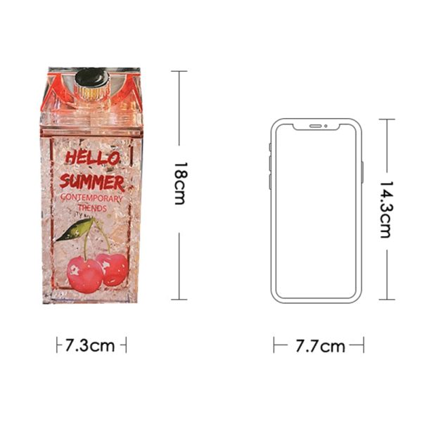 Cute Fruit Plastic Clear Double Layer 430mL Water Bottles Online Sale