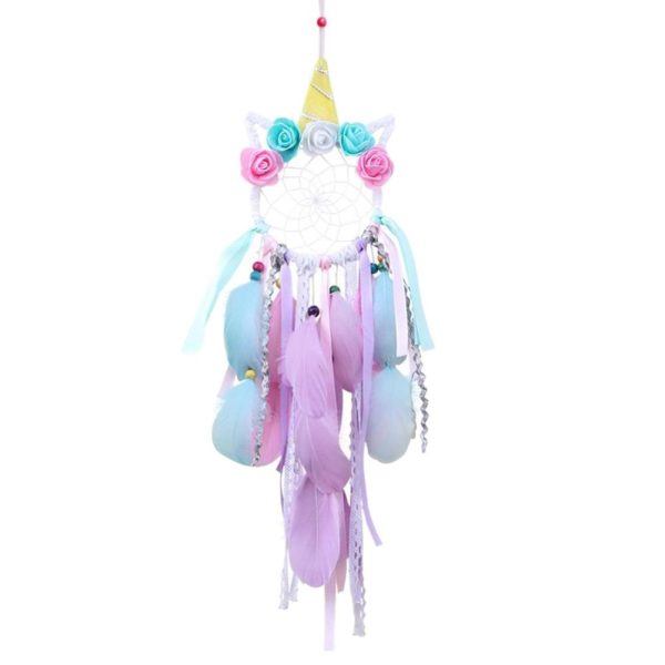 Cute Unicorn Flower Dreamcatcher For Girls Room Decor Wall Hanging Online Sale