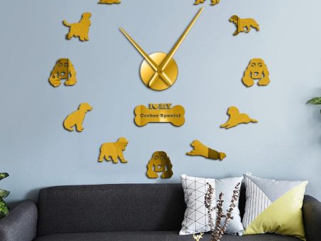 Cocker Spaniels Large Frameless DIY Wall Clock Discount