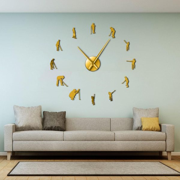 Pro Golfers Golfing Large Frameless DIY Wall Clock Golf Lover Gift on Sale