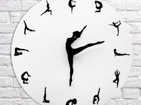 Yoga Postures Flexible Girl Moving Leg Wall Clock Watch For Sale