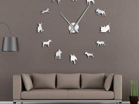 Bull Terrier Large Frameless DIY Wall Clock Gift for Bull Terrier Lovers Online Sale