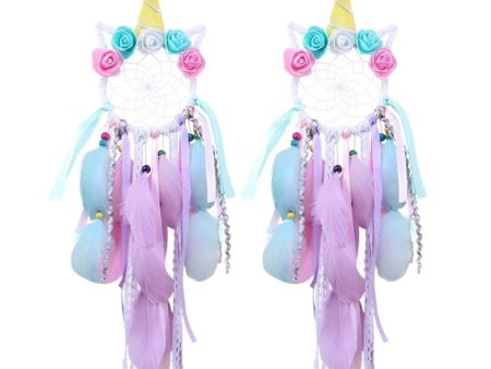 Cute Unicorn Flower Dreamcatcher For Girls Room Decor Wall Hanging Online Sale