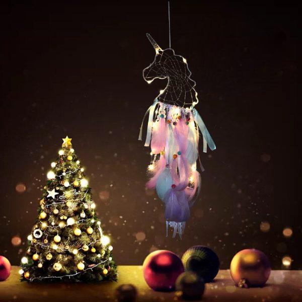 Feather LED Night Light Dreamcatchers Walling Hanging Decor Online now