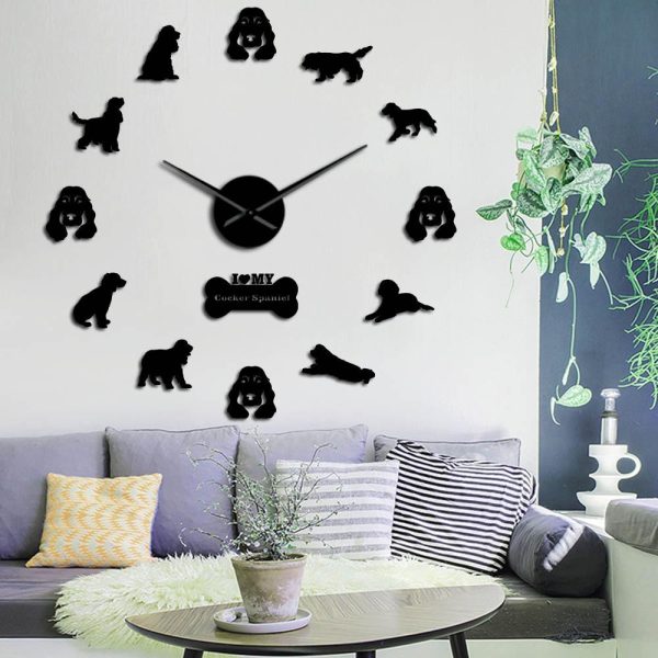 Cocker Spaniels Large Frameless DIY Wall Clock Discount