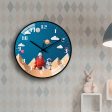 Cute Cartoon Astronaut Space 8 Inch Silent Wall Clock Children Bedroom Decor Online now