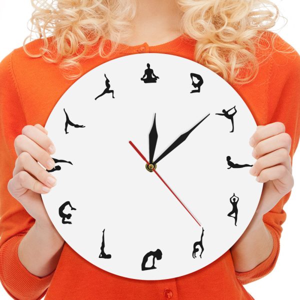 Yoga Poses Positions Wall Clock Yoga Wall Decor Gift on Sale