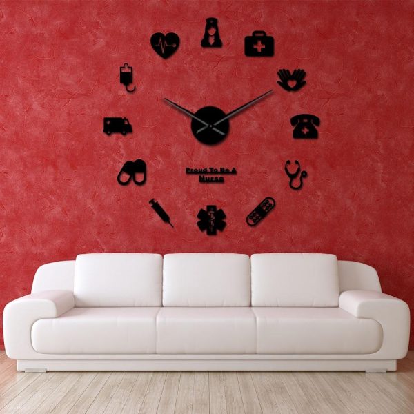 Proud To Be A Nurse Large Frameless DIY Wall Clock Gift Online now