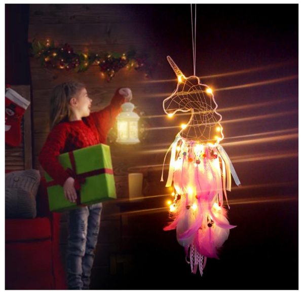 Feather LED Night Light Dreamcatchers Walling Hanging Decor Online now