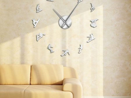 Winter Sport Snowboarding Large Frameless DIY Wall Clock Online