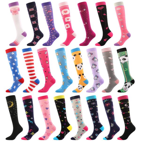 Wholesale 10pcs Valentine s Day Compression Socks Mid-calf Sports Pressure Slimming Beauty Leg Medical Auxiliary Elastic Socks Hot on Sale